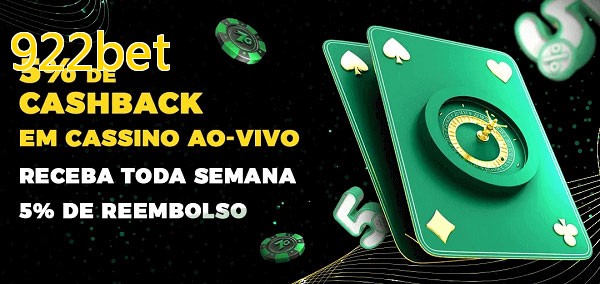 Promoções do cassino ao Vivo 922bet